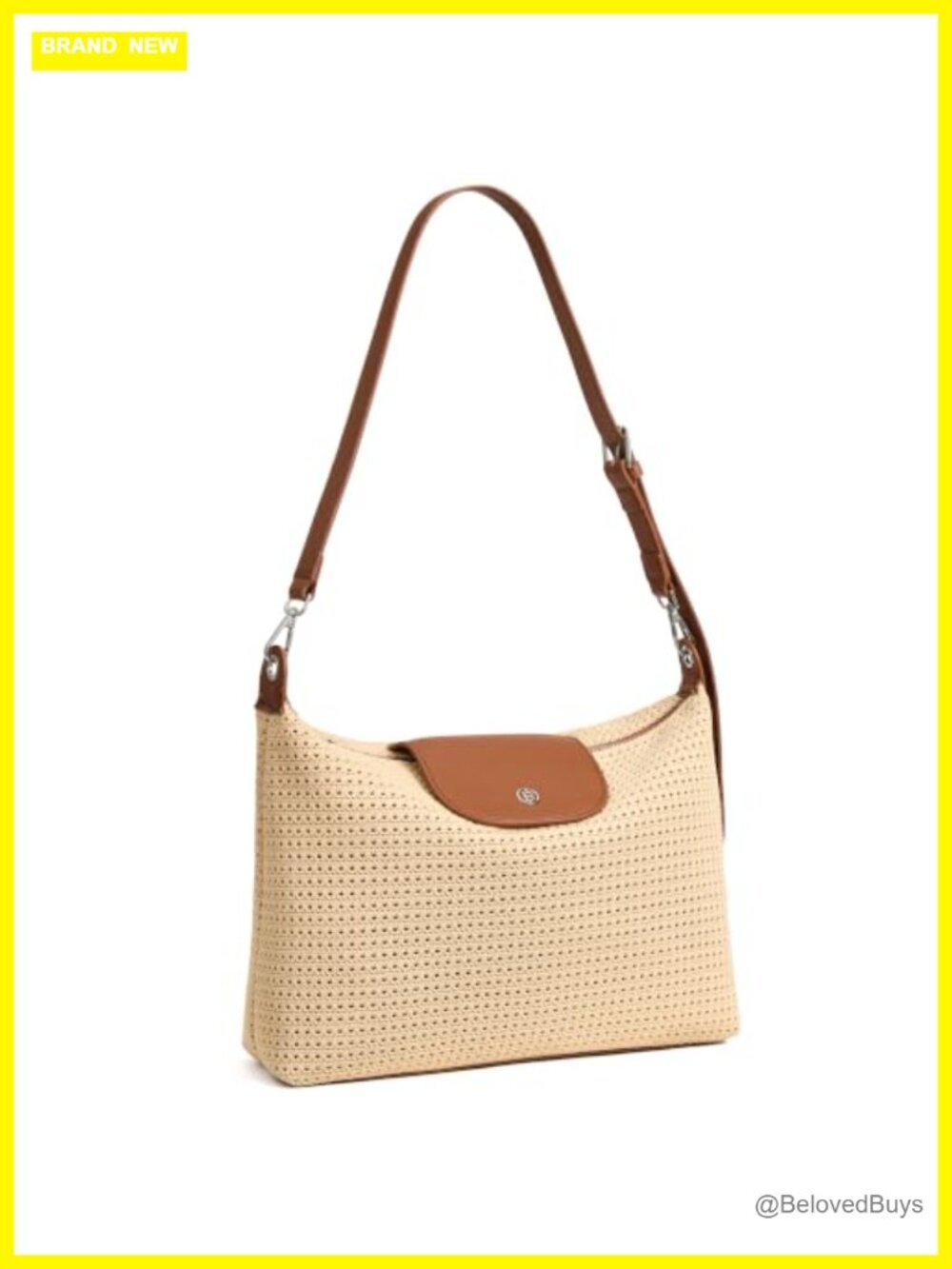 Crochet Hobo Shoulder Bag Vegan Leather Purse Travel Casual